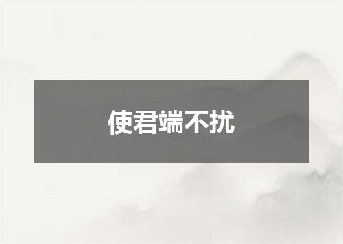 使君端不扰