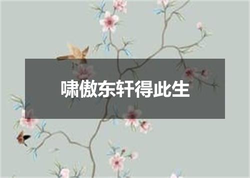 啸傲东轩得此生