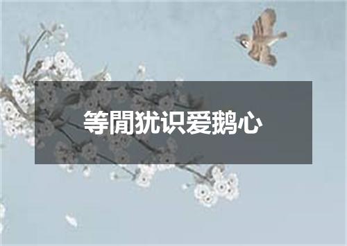 等閒犹识爱鹅心