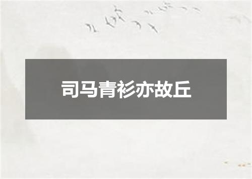 司马青衫亦故丘