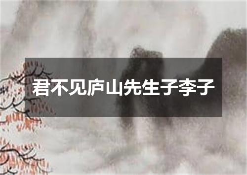 君不见庐山先生子李子