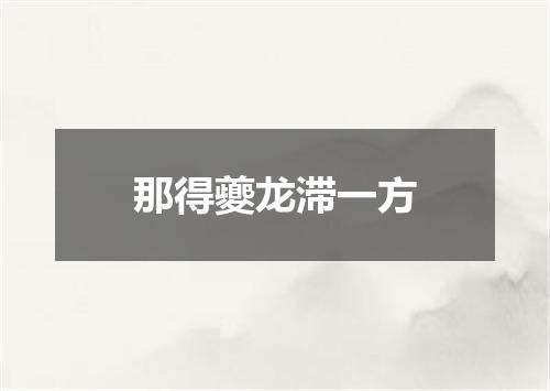 那得夔龙滞一方