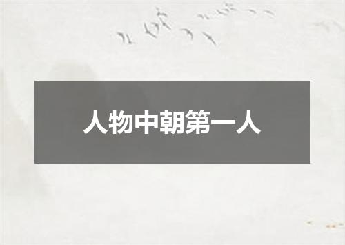 人物中朝第一人