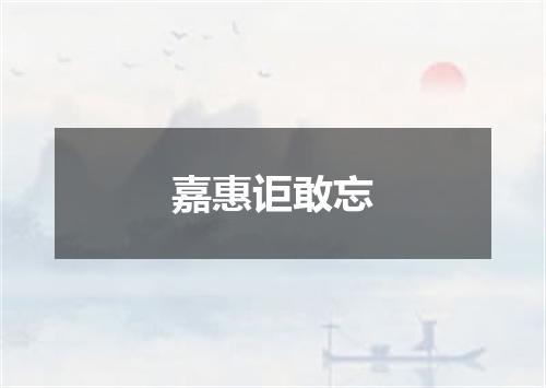 嘉惠讵敢忘