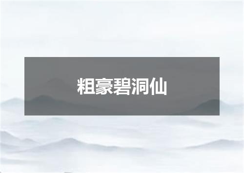粗豪碧洞仙