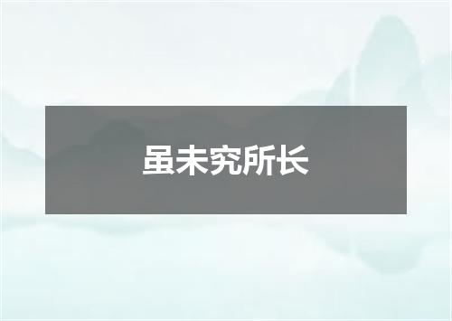 虽未究所长