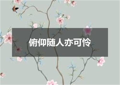 俯仰随人亦可怜