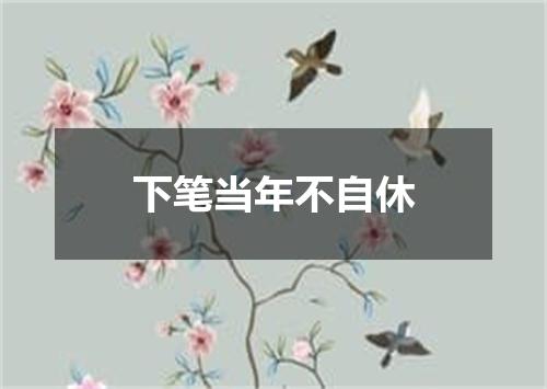 下笔当年不自休
