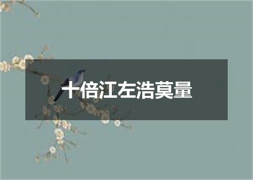 十倍江左浩莫量