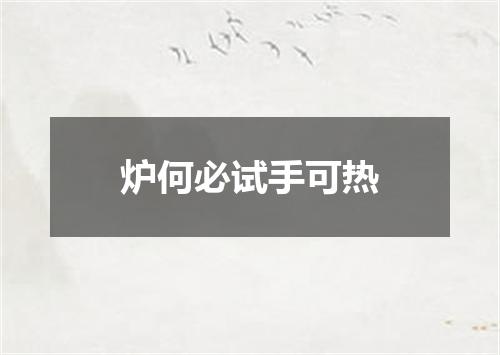 炉何必试手可热
