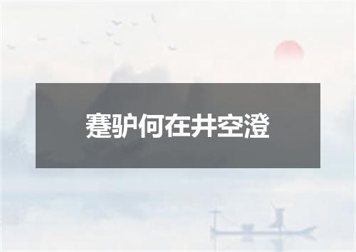 蹇驴何在井空澄