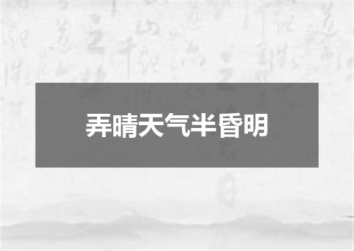 弄晴天气半昏明
