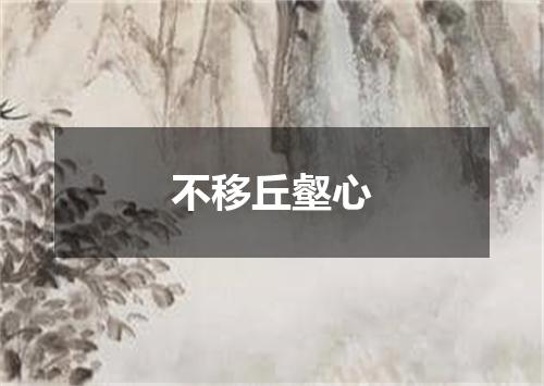 不移丘壑心