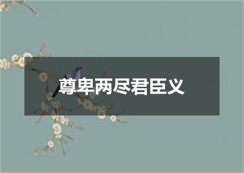 尊卑两尽君臣义