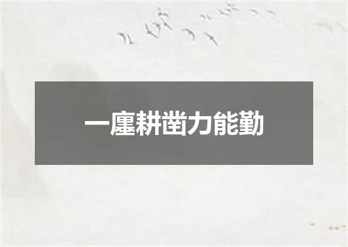 一廛耕凿力能勤