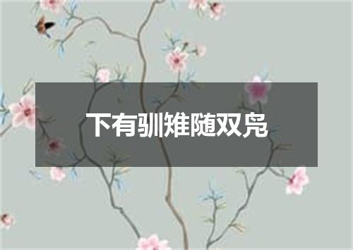 下有驯雉随双凫