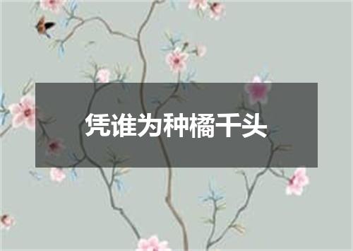 凭谁为种橘千头
