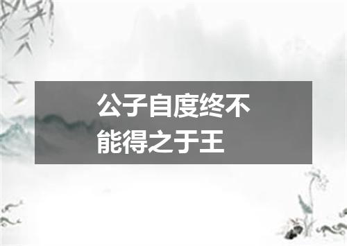 公子自度终不能得之于王