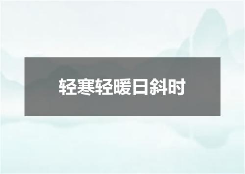 轻寒轻暖日斜时