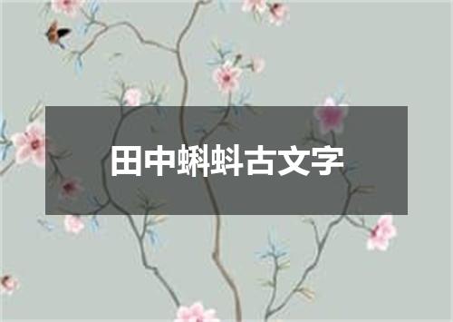 田中蝌蚪古文字