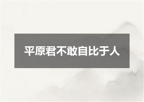 平原君不敢自比于人