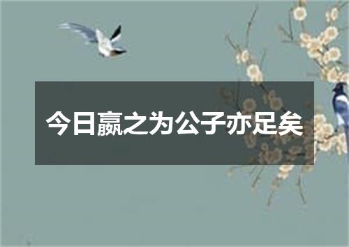 今日嬴之为公子亦足矣