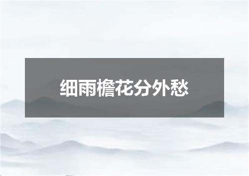 细雨檐花分外愁