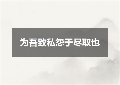 为吾致私怨于尽取也