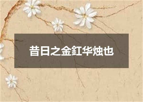 昔日之金釭华烛也