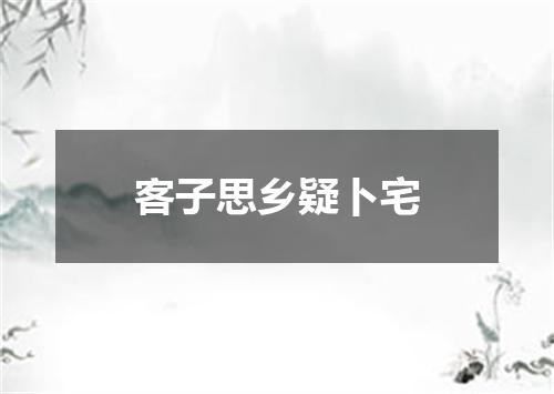 客子思乡疑卜宅