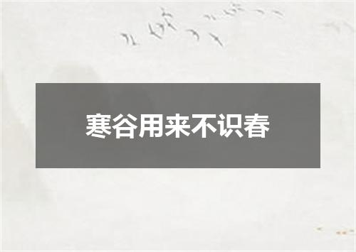 寒谷用来不识春