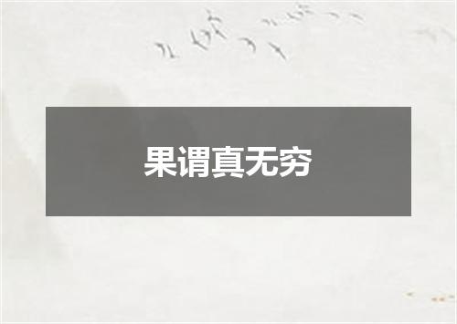 果谓真无穷