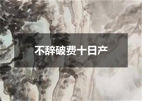 不辞破费十日产