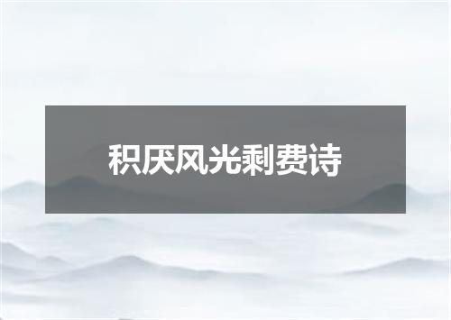 积厌风光剩费诗