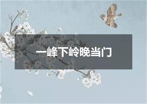 一峰下岭晚当门