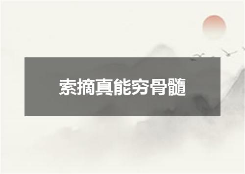 索摘真能穷骨髓