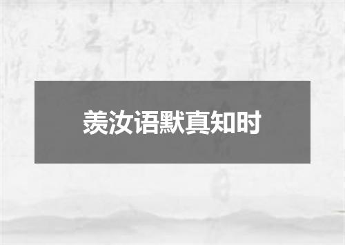 羡汝语默真知时