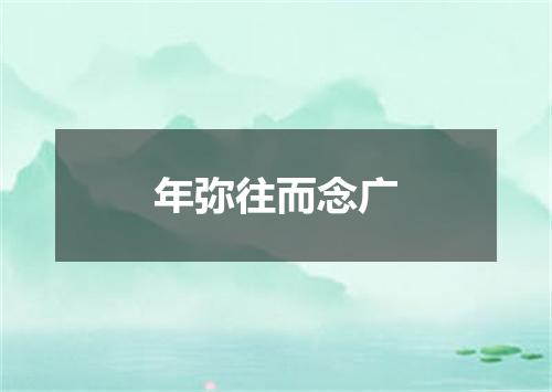 年弥往而念广