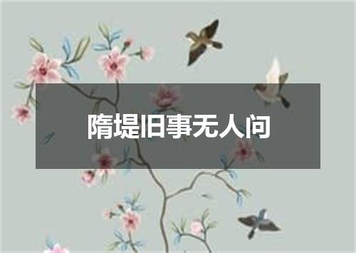 隋堤旧事无人问