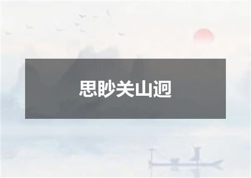 思眇关山迥