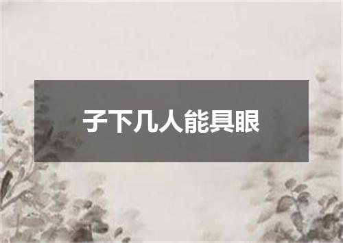 子下几人能具眼