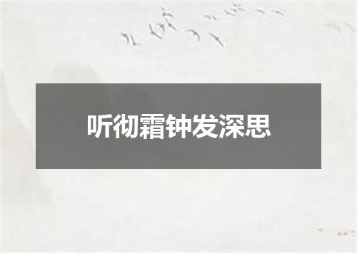 听彻霜钟发深思