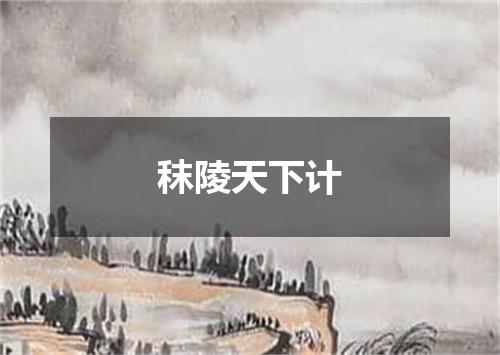 秣陵天下计
