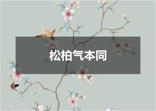 松柏气本同