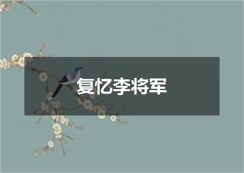 复忆李将军