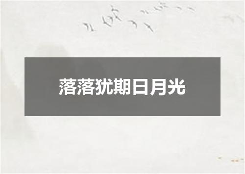 落落犹期日月光