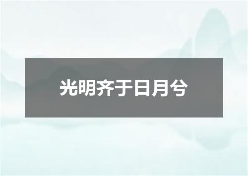 光明齐于日月兮