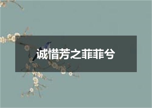 诚惜芳之菲菲兮