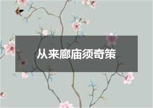 从来廊庙须奇策