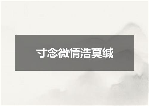 寸念微情浩莫缄